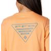 Columbia Womens North Cascades Relaxed Tee(Bright Nectar  Tranq Teal Pfg Triangle)