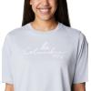 Columbia Womens North Cascades Relaxed Tee(Cirrus Grey  White Pfg Script Isle)