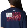 Columbia Womens North Cascades Relaxed Tee(Collegiate Navy  White Fish and Friends)