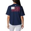 Columbia Womens North Cascades Relaxed Tee(Collegiate Navy  White Fish and Friends)