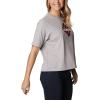 Columbia Womens North Cascades Relaxed Tee(Columbia Grey Heather/Centered Gem Buffalo)