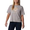 Columbia Womens North Cascades Relaxed Tee(Columbia Grey Heather/Gem Mini Hibiscus)