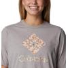 Columbia Womens North Cascades Relaxed Tee(Columbia Grey Heather/Gem Mini Hibiscus)