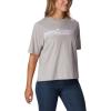 Columbia Womens North Cascades Relaxed Tee(Columbia Grey Heather/Inverted Brand Grx)
