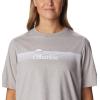 Columbia Womens North Cascades Relaxed Tee(Columbia Grey Heather/Inverted Brand Grx)