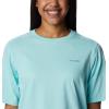 Columbia Womens North Cascades Relaxed Tee(Gulf Stream/Fish Friends Flag Graphic)