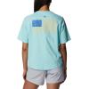 Columbia Womens North Cascades Relaxed Tee(Gulf Stream/Fish Friends Flag Graphic)