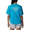 Columbia Womens North Cascades Relaxed Tee(Ocean Teal/Pfg Triangle Graphic)