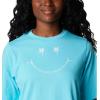 Columbia Womens North Cascades Relaxed Tee(Opal Blue  White Grin)