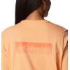 Columbia Womens North Cascades Relaxed Tee(Peach/Framed Halftone Logo Graphic)