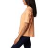 Columbia Womens North Cascades Relaxed Tee(Peach/Framed Halftone Logo Graphic)