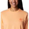 Columbia Womens North Cascades Relaxed Tee(Peach/Framed Halftone Logo Graphic)
