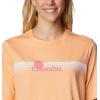 Columbia Womens North Cascades Relaxed Tee(Peach/Inverted Brand Graphic)