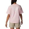 Columbia Womens North Cascades Relaxed Tee(Satin Pink/Pfg Triangle Graphic)