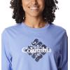 Columbia Womens North Cascades Relaxed Tee(Serenity/Centered Gem Solarized Tonal)