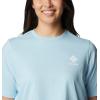 Columbia Womens North Cascades Relaxed Tee(Spring Blue/Framed Halftone Logo Grx)