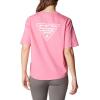 Columbia Womens North Cascades Relaxed Tee(Tropic Pink  White Pfg Triangle)