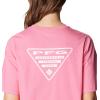Columbia Womens North Cascades Relaxed Tee(Tropic Pink  White Pfg Triangle)