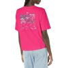 Columbia Womens North Cascades Relaxed Tee(Ultra Pink/Fish Star Marlin Graphic)