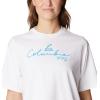 Columbia Womens North Cascades Relaxed Tee(White  Pool Pfg Script Isle)