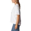 Columbia Womens North Cascades Relaxed Tee(White/Framed Halftone Logo Graphic)
