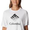 Columbia Womens North Cascades Relaxed Tee(White/Framed Halftone Logo Graphic)