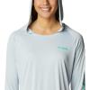 Columbia Women’s Tidal Tee Hoodie(Cirrus Grey/Electric Turquoise Logo)
