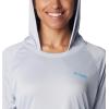 Columbia Women’s Tidal Tee Hoodie(Cirrus Grey/Ocean Blue Logo)
