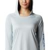 Columbia Women’s Tidal Tee Hoodie(Cirrus Grey/Stormy Blue Logo)