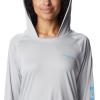 Columbia Women’s Tidal Tee Hoodie(Cool Grey/Riptide Logo)