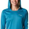 Columbia Women’s Tidal Tee Hoodie(Deep Marine/Light Lime Logo)
