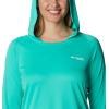 Columbia Women’s Tidal Tee Hoodie(Electric Turquoise/White Logo)