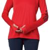 Columbia Women’s Tidal Tee Hoodie(Red Lily/Collegiate Navy Logo)