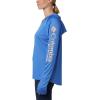 Columbia Women’s Tidal Tee Hoodie(Stormy Blue/Light Coral Logo)