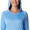 Columbia Women’s Tidal Tee Hoodie(White Cap/Bluebell Logo)