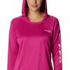 Columbia Women’s Tidal Tee Hoodie(Wild Fuchsia/White Logo)