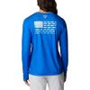 Columbia Womens Tidal Tee™ PFG Fish Flag LsTidal Tee PFG Fish Flag Long Sleeve(Blue Macaw/Gulf Stream Gradient)