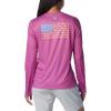 Columbia Womens Tidal Tee™ PFG Fish Flag LsTidal Tee PFG Fish Flag Long Sleeve(Bright Lavender/Fish and Friends Flag)