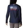 Columbia Womens Tidal Tee™ PFG Fish Flag LsTidal Tee PFG Fish Flag Long Sleeve(Collegiate Navy/Fish Flag Ombre)