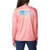 Columbia Womens Tidal Tee™ PFG Fish Flag LsTidal Tee PFG Fish Flag Long Sleeve(Coral Glow/Fish and Friends Ombre)