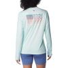Columbia Womens Tidal Tee™ PFG Fish Flag LsTidal Tee PFG Fish Flag Long Sleeve(Icy Morn/Fish Flag Ombre)