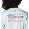 Columbia Womens Tidal Tee™ PFG Fish Flag LsTidal Tee PFG Fish Flag Long Sleeve(Icy Morn/Fish Flag Ombre)