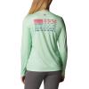 Columbia Womens Tidal Tee™ PFG Fish Flag LsTidal Tee PFG Fish Flag Long Sleeve(Key West/Cactus Pink Gradient)