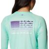 Columbia Womens Tidal Tee™ PFG Fish Flag LsTidal Tee PFG Fish Flag Long Sleeve(Mint Cay/Fairytale Gradient)