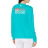 Columbia Womens Tidal Tee™ PFG Fish Flag LsTidal Tee PFG Fish Flag Long Sleeve(Ocean Teal/Fish Flag Ombre)