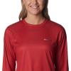 Columbia Womens Tidal Tee™ PFG Fish Flag LsTidal Tee PFG Fish Flag Long Sleeve(Red Spark/Bluestone Gradient)