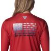 Columbia Womens Tidal Tee™ PFG Fish Flag LsTidal Tee PFG Fish Flag Long Sleeve(Red Spark/Bluestone Gradient)