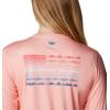 Columbia Womens Tidal Tee™ PFG Fish Flag LsTidal Tee PFG Fish Flag Long Sleeve(Tiki Pink/Neon Sunrise Gradient)