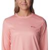 Columbia Womens Tidal Tee™ PFG Fish Flag LsTidal Tee PFG Fish Flag Long Sleeve(Tiki Pink/Red Hibiscus Gradient)