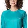 Columbia Womens Tidal Tee™ PFG Fish Flag LsTidal Tee PFG Fish Flag Long Sleeve(Tropic Water/Lime Glow Gradient)